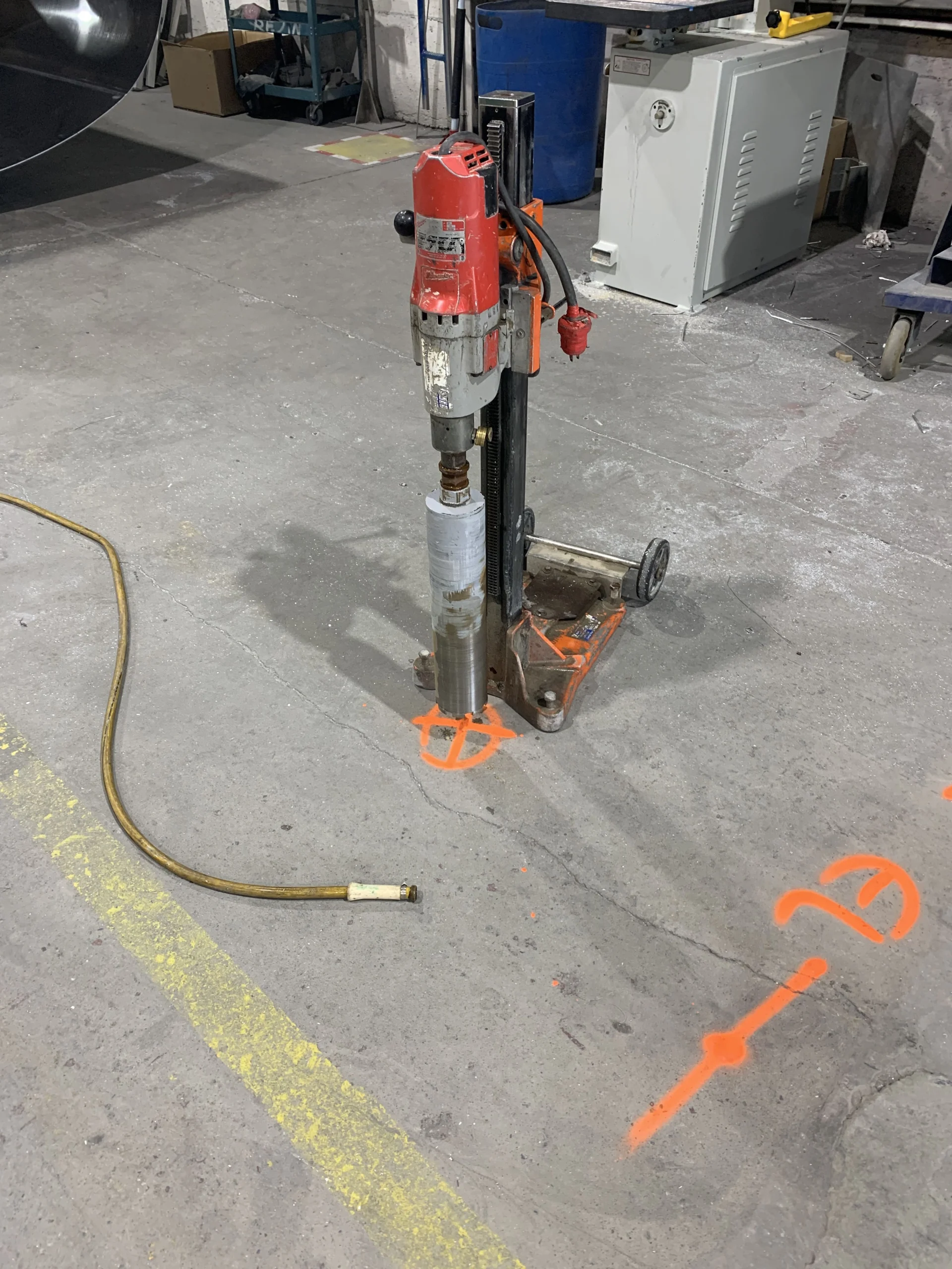 Perçage et carottage de béton sur chantier